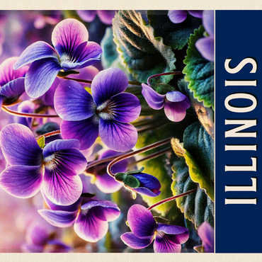 State Flowers Series: Illinois, Violet 500 Jigsaw Puzzle 3D Modell