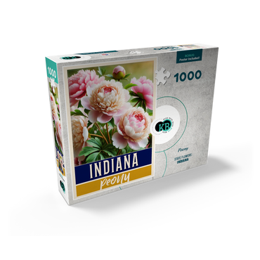 State Flowers Series: Indiana, Peony 1000 Jigsaw Puzzle box view2
