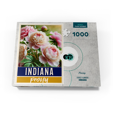 State Flowers Series: Indiana, Peony 1000 Jigsaw Puzzle box view3