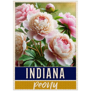 puzzleplate State Flowers Series: Indiana, Peony 1000 Jigsaw Puzzle