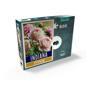 State Flowers Series: Indiana, Peony 500 Jigsaw Puzzle box view2