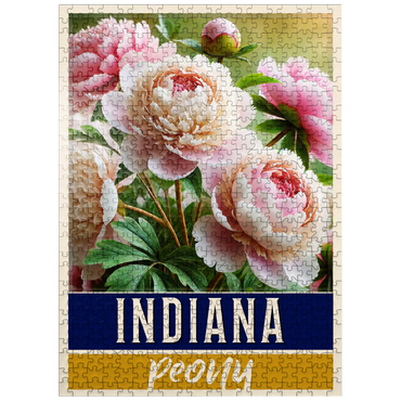 puzzleplate State Flowers Series: Indiana, Peony 500 Jigsaw Puzzle