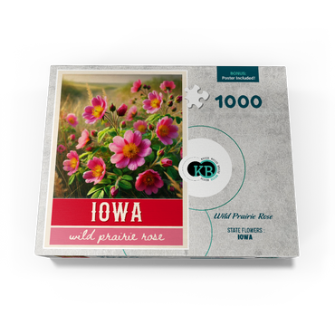 State Flowers Series: Iowa, Wild Prairie Rose 1000 Jigsaw Puzzle box view3