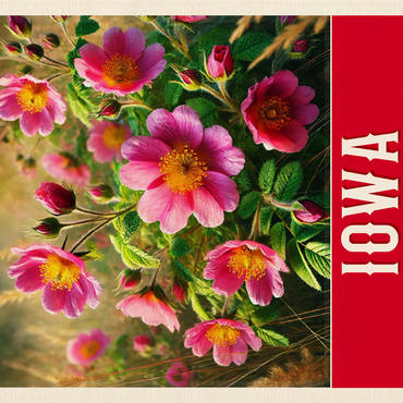 State Flowers Series: Iowa, Wild Prairie Rose 1000 Jigsaw Puzzle 3D Modell
