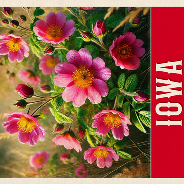 State Flowers Series: Iowa, Wild Prairie Rose 500 Jigsaw Puzzle 3D Modell