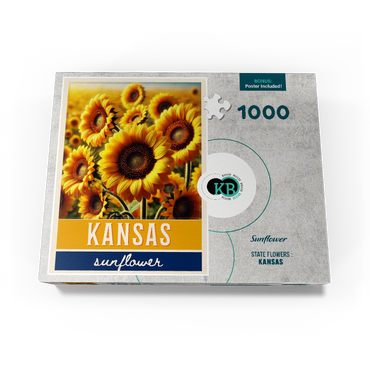 State Flowers Series: Kansas, Sunflower 1000 Jigsaw Puzzle box view3