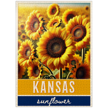 puzzleplate State Flowers Series: Kansas, Sunflower 1000 Jigsaw Puzzle