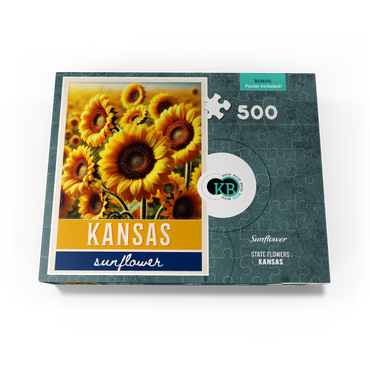 State Flowers Series: Kansas, Sunflower 500 Jigsaw Puzzle box view3