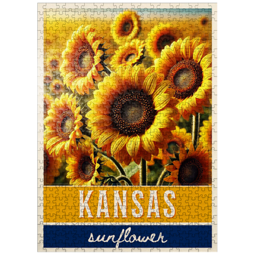 puzzleplate State Flowers Series: Kansas, Sunflower 500 Jigsaw Puzzle