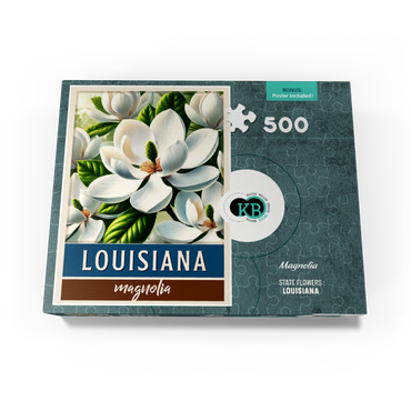 State Flowers Series: Louisiana, Magnolia 500 Jigsaw Puzzle box view3