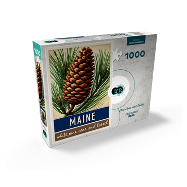 State Flowers Series: Maine, Pine Cone & Tassel 1000 Jigsaw Puzzle box view2