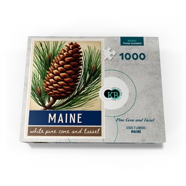 State Flowers Series: Maine, Pine Cone & Tassel 1000 Jigsaw Puzzle box view3