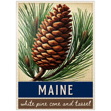 puzzleplate State Flowers Series: Maine, Pine Cone & Tassel 1000 Jigsaw Puzzle