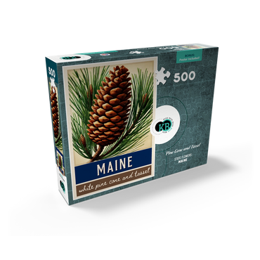 State Flowers Series: Maine, Pine Cone & Tassel 500 Jigsaw Puzzle box view2