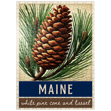 puzzleplate State Flowers Series: Maine, Pine Cone & Tassel 500 Jigsaw Puzzle