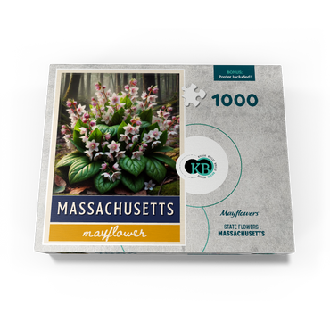 State Flowers Series: Massachusetts, Mayflower 1000 Jigsaw Puzzle box view3