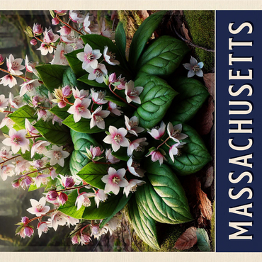 State Flowers Series: Massachusetts, Mayflower 1000 Jigsaw Puzzle 3D Modell