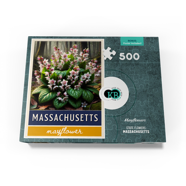 State Flowers Series: Massachusetts, Mayflower 500 Jigsaw Puzzle box view3