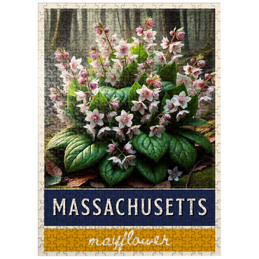 puzzleplate State Flowers Series: Massachusetts, Mayflower 500 Jigsaw Puzzle