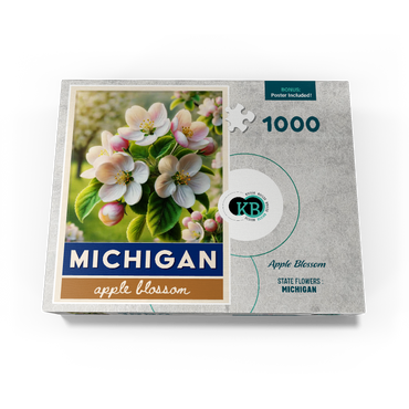 State Flowers Series: Michigan, Apple Blossom 1000 Jigsaw Puzzle box view3
