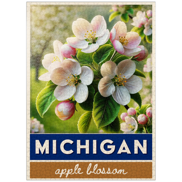 puzzleplate State Flowers Series: Michigan, Apple Blossom 1000 Jigsaw Puzzle