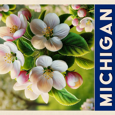 State Flowers Series: Michigan, Apple Blossom 1000 Jigsaw Puzzle 3D Modell