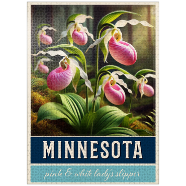 puzzleplate State Flowers Series: Minnesota, Lady Slipper 1000 Jigsaw Puzzle