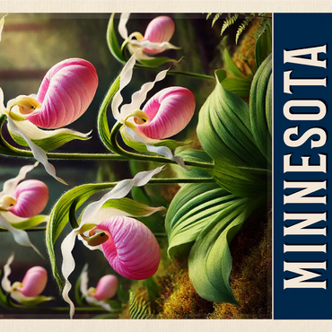 State Flowers Series: Minnesota, Lady Slipper 1000 Jigsaw Puzzle 3D Modell