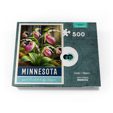 State Flowers Series: Minnesota, Lady Slipper 500 Jigsaw Puzzle box view3