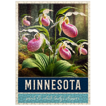 puzzleplate State Flowers Series: Minnesota, Lady Slipper 500 Jigsaw Puzzle