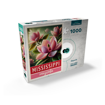 State Flowers Series: Mississippi, Magnolia, pink 1000 Jigsaw Puzzle box view2