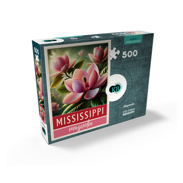 State Flowers Series: Mississippi, Magnolia, pink 500 Jigsaw Puzzle box view2