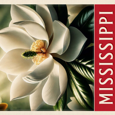 State Flowers Series: Mississippi, Magnolia, white 500 Jigsaw Puzzle 3D Modell