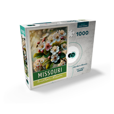 State Flowers Series: Missouri, Hawthorn Blossom, green 1000 Jigsaw Puzzle box view2