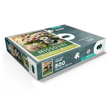 State Flowers Series: Missouri, Hawthorn Blossom, green 500 Jigsaw Puzzle box view1