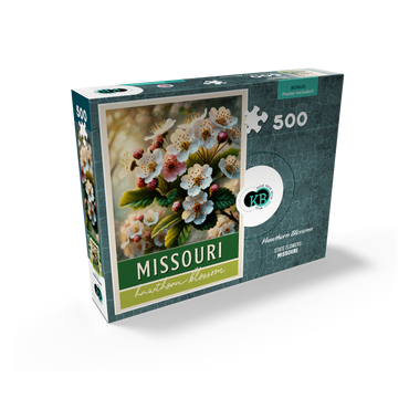 State Flowers Series: Missouri, Hawthorn Blossom, green 500 Jigsaw Puzzle box view2