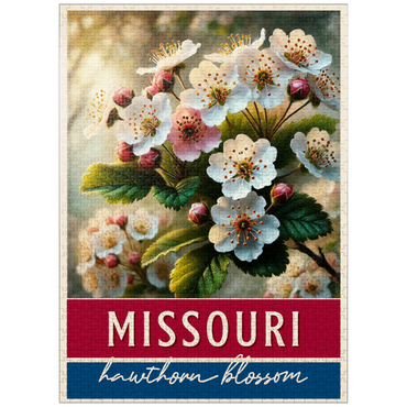 puzzleplate State Flowers Series: Missouri, Hawthorn Blossom 1000 Jigsaw Puzzle
