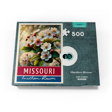 State Flowers Series: Missouri, Hawthorn Blossom 500 Jigsaw Puzzle box view3