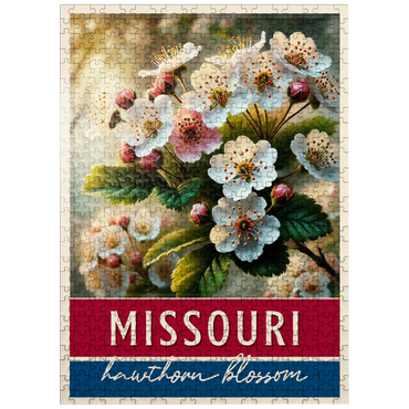 puzzleplate State Flowers Series: Missouri, Hawthorn Blossom 500 Jigsaw Puzzle