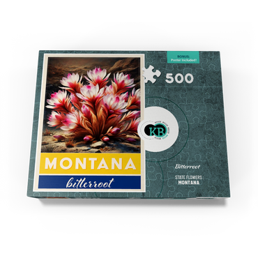 State Flowers Series: Montana, Bitterroot 500 Jigsaw Puzzle box view3