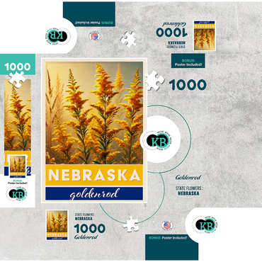 State Flowers Series: Nebraska, Goldenrod 1000 Jigsaw Puzzle box 3D Modell