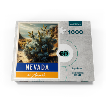 State Flowers Series: Nevada, Sagebrush 1000 Jigsaw Puzzle box view3