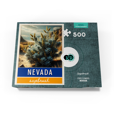 State Flowers Series: Nevada, Sagebrush 500 Jigsaw Puzzle box view3