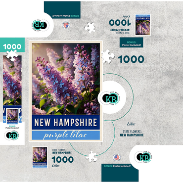 State Flowers Series: New Hampshire, Lilac 1000 Jigsaw Puzzle box 3D Modell