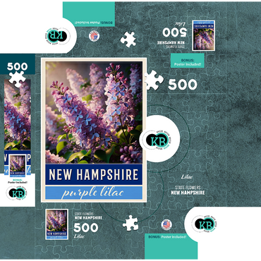 State Flowers Series: New Hampshire, Lilac 500 Jigsaw Puzzle box 3D Modell