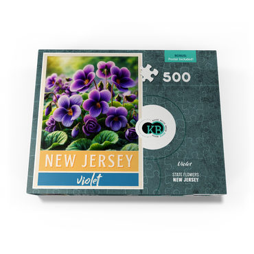 State Flowers Series: New Jersey, Violet 500 Jigsaw Puzzle box view3