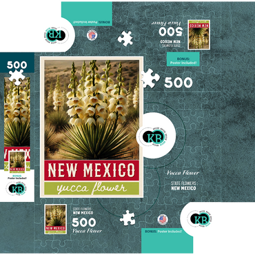 State Flowers Series: New Mexico, Yucca Flower 500 Jigsaw Puzzle box 3D Modell