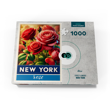 State Flowers Series: New York, Rose 1000 Jigsaw Puzzle box view3