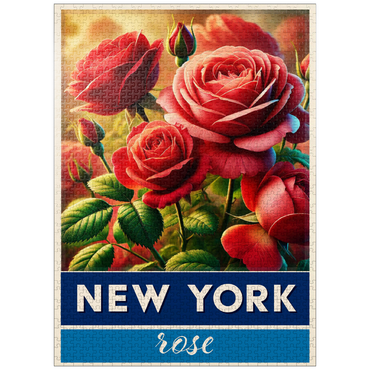 puzzleplate State Flowers Series: New York, Rose 1000 Jigsaw Puzzle