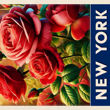 State Flowers Series: New York, Rose 1000 Jigsaw Puzzle 3D Modell